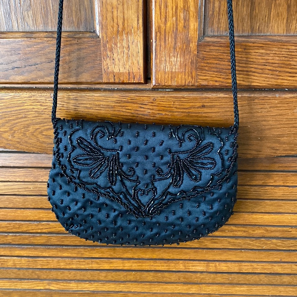 sequin black formal purse clutch!